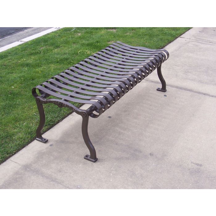 Iron Valley Backless Bench with Strap Steel Seat