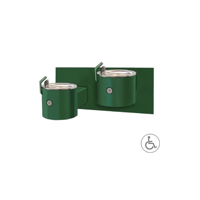 Two Level Dual Metal Wall Mounted Drinking Fountain