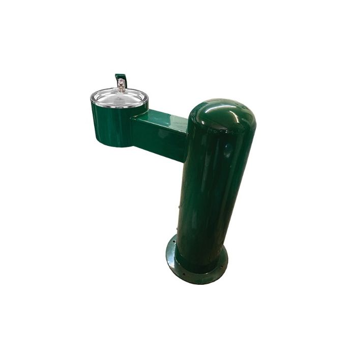Barrier Free Round Metal Pedestal Single Bubbler Drinking Fountain with Standard Valve System