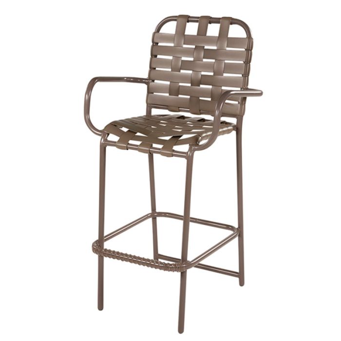 Country Club Cross Strap Bar Chair, With Arms