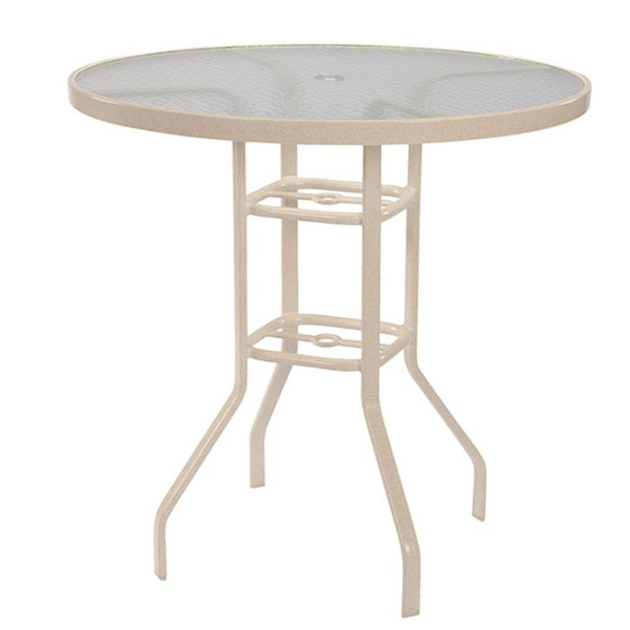 Round Acrylic Top Bar Table with Flat Tube Frame