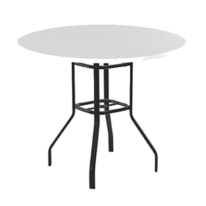 Round Fiberglass Top Bar Table with Flat Tube Base