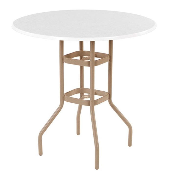 Round Fiberglass Top Bar Table with Round Tube Base