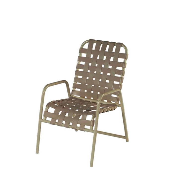 Country Club Cross Strap Dining Arm Chair
