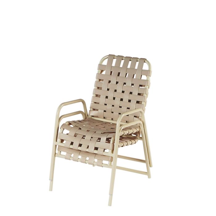 Country Club Cross Strap Dining Arm Chair