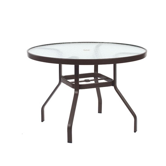 Round Acrylic Top Dining Table with Flat Tube Base