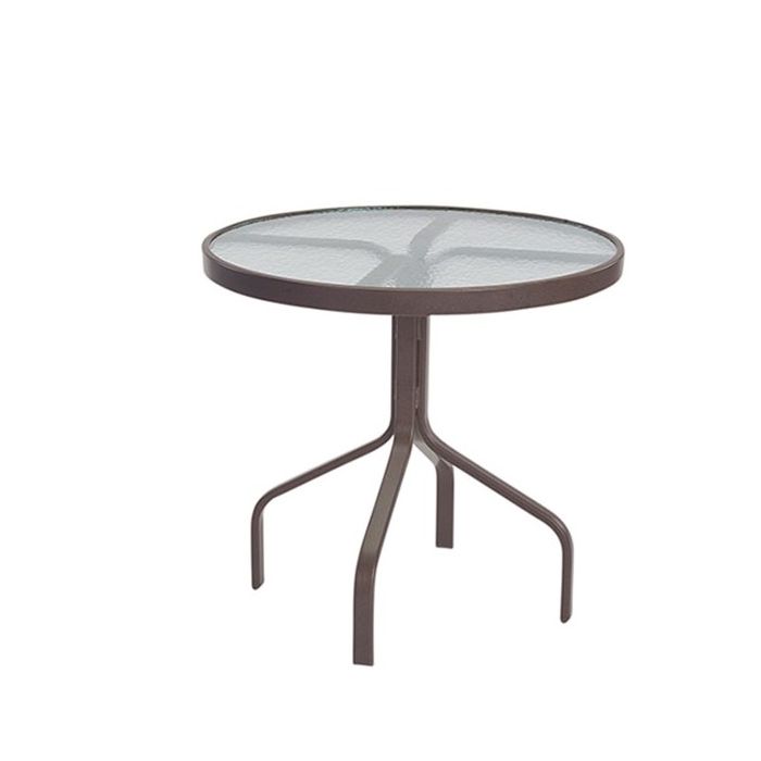 Round Acrylic Top Dining Table with Flat Tube Base