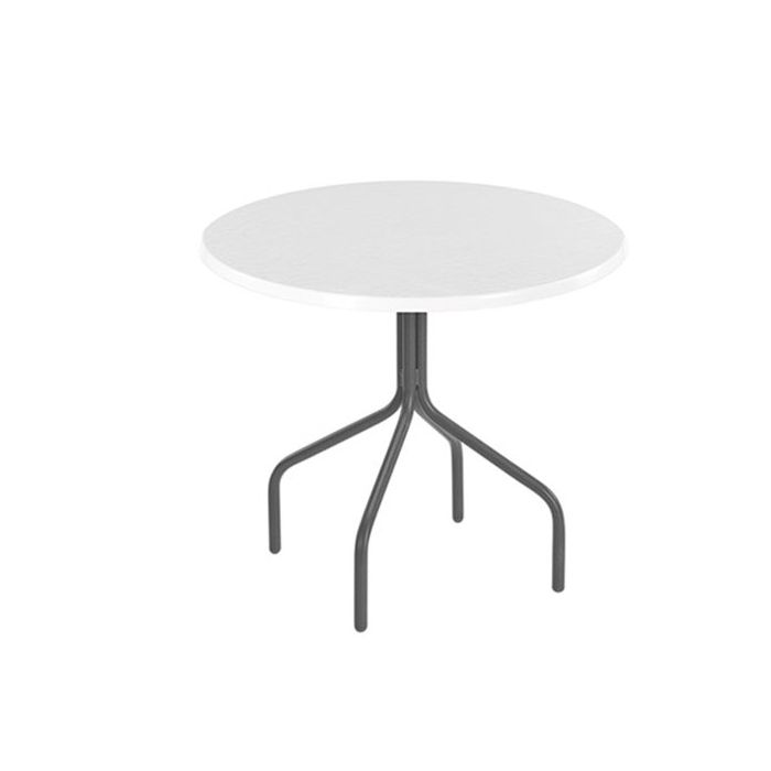 Round Fiberglass Top Dining Table with Round Tube Base