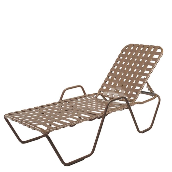 Country Club 14" Cross Strap Chaise Lounge, With Arms
