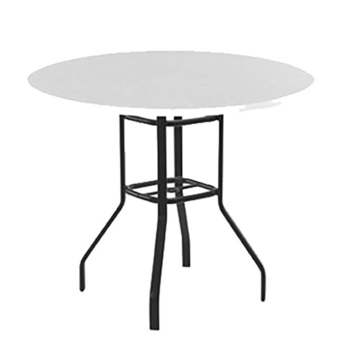 Round Fiberglass Top Balcony Table with Flat Tube Base