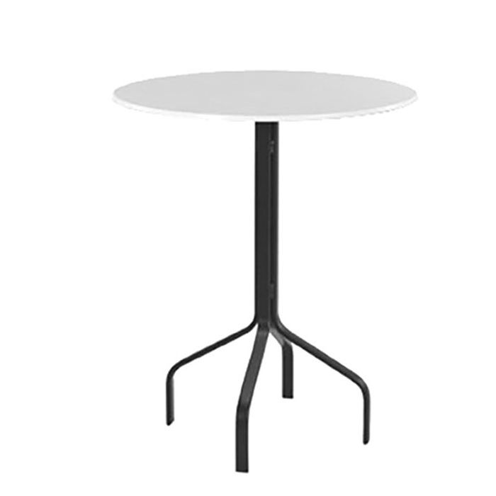 Round Fiberglass Top Balcony Table with Flat Tube Base