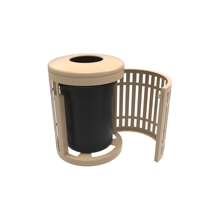 Rivendale Downtown Side Opening Trash Receptacle with Flattop