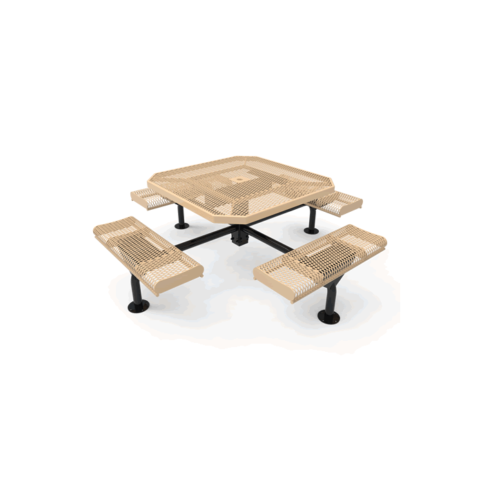 Rivendale Octagon Nexus Pedestal Table with Rolled Seats