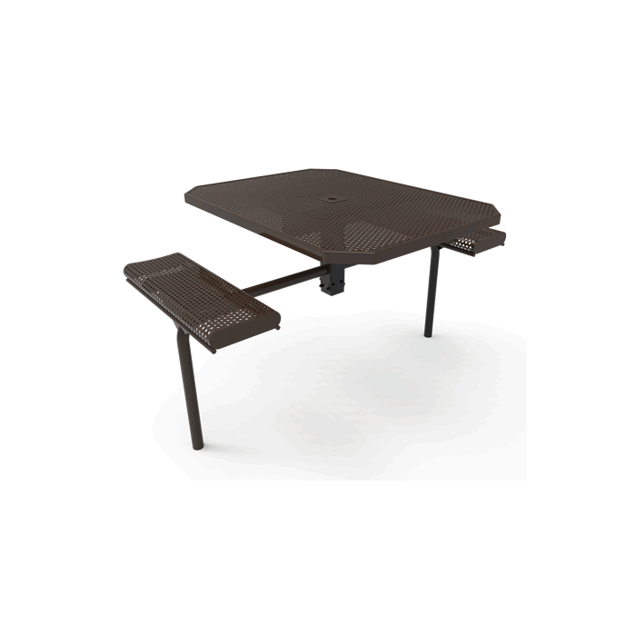 Rivendale Octagon Nexus Pedestal Table with Rolled Seats - ADA Accessible