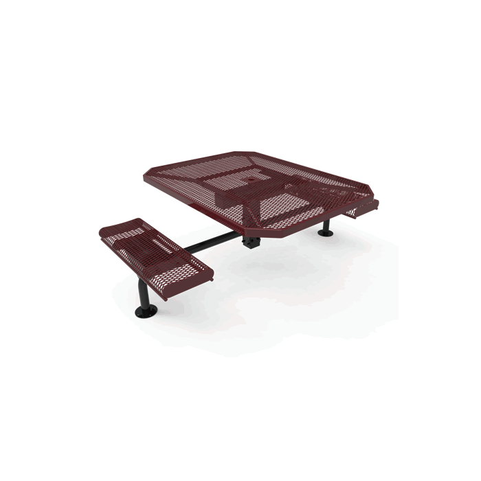 Rivendale Octagon Nexus Pedestal Table with Rolled Seats - ADA Accessible