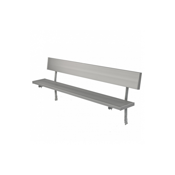 Stationary Bench with Aluminum Plank Seat and Back