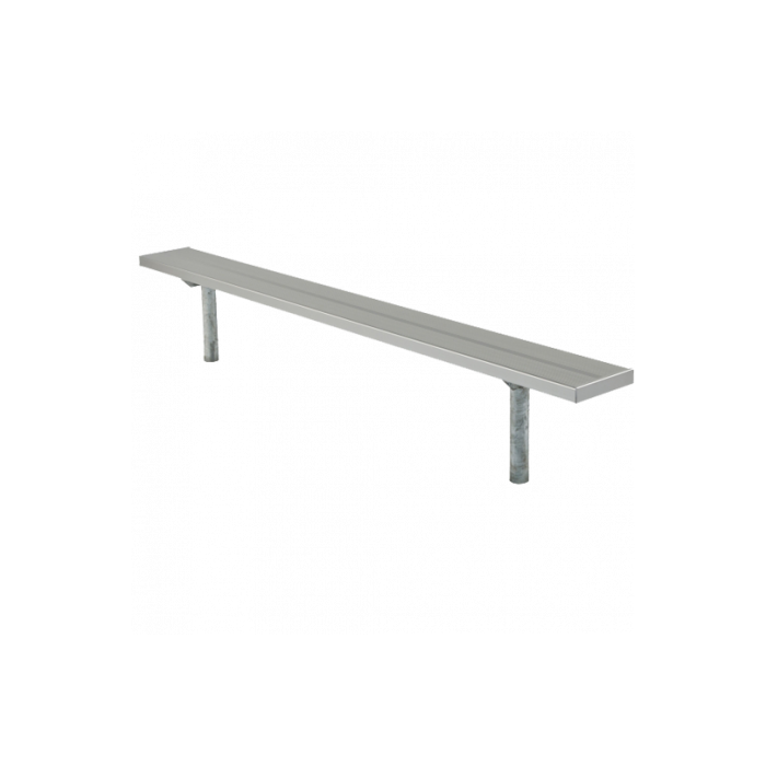 Stationary Backless Bench with Aluminum Plank Seat