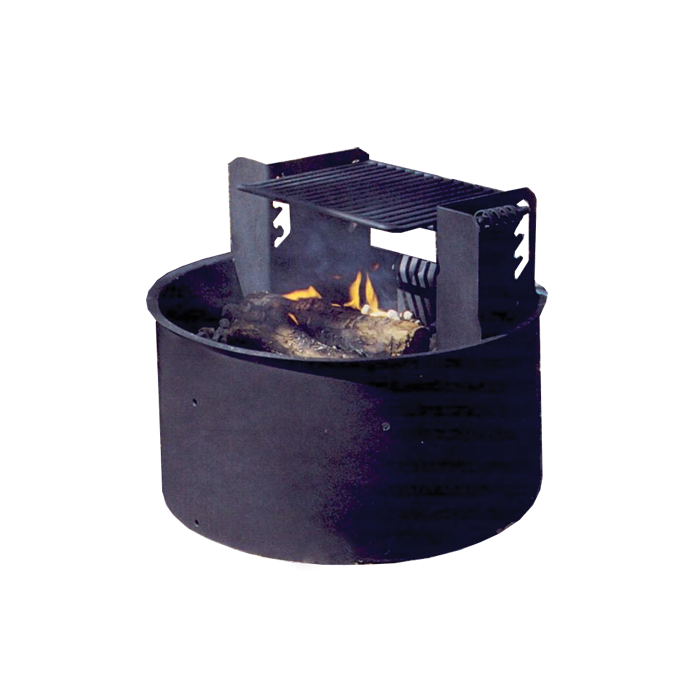 Wheelchair Accessible Fire Ring with Adjustable 4-Position Cooking Grate