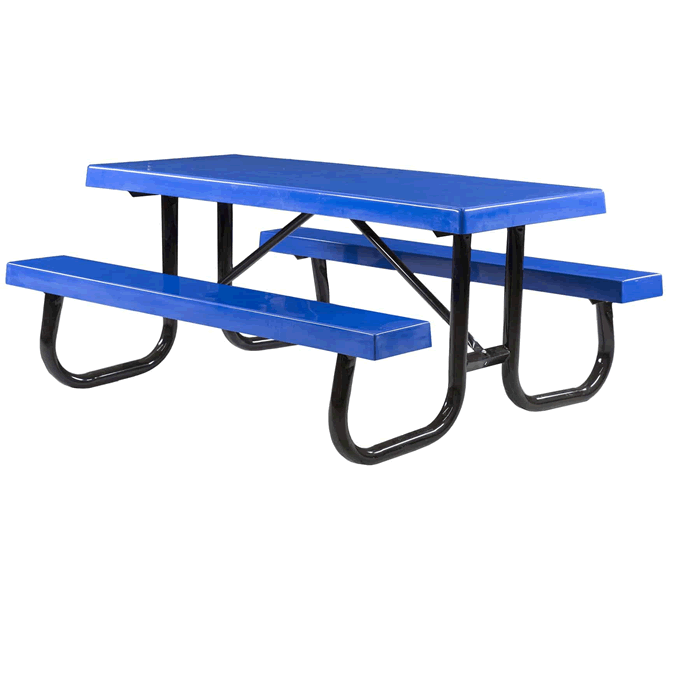 Shenandoah Welded Frame Picnic Table with Fiberglass Plank Top and Benches
