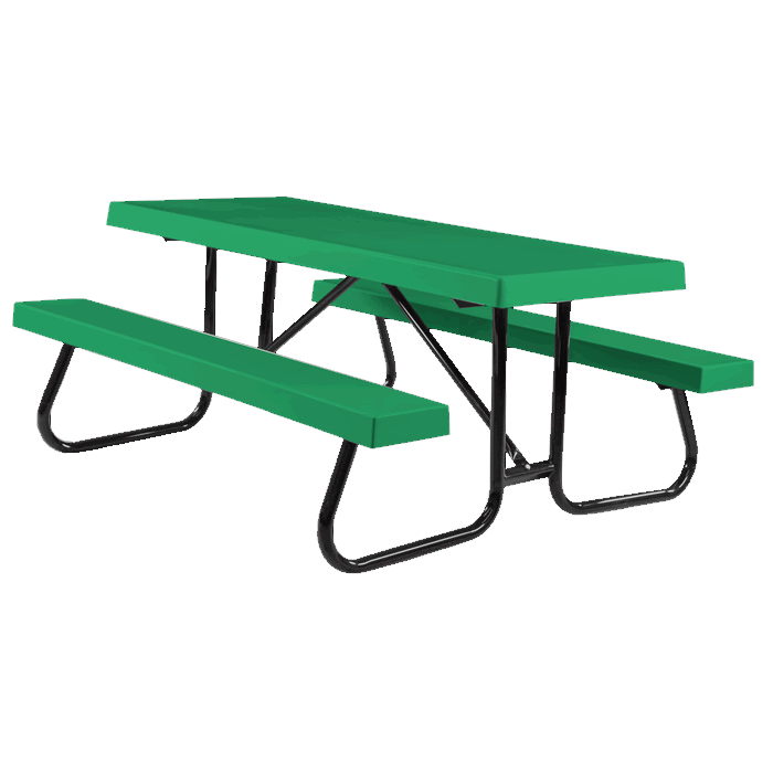 St. James Welded Frame Picnic Table with Fiberglass Plank Top and Benches