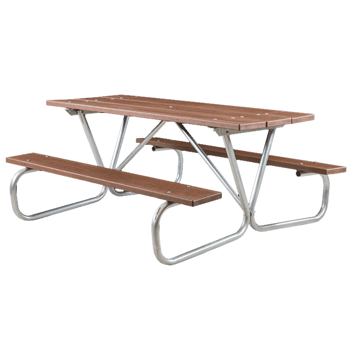 Cascade Bolted Frame Picnic Table with Recycled Plastic Plank Top and Benches