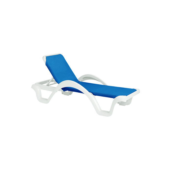 Catalina Adjustable Sling Chaise Lounge With Arms