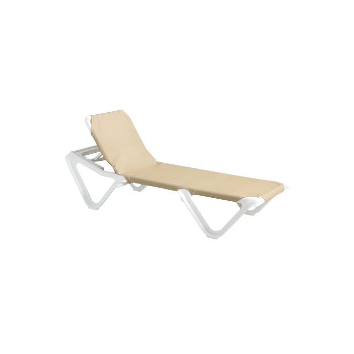 Nautical Adjustable Sling Chaise Lounge without Arms