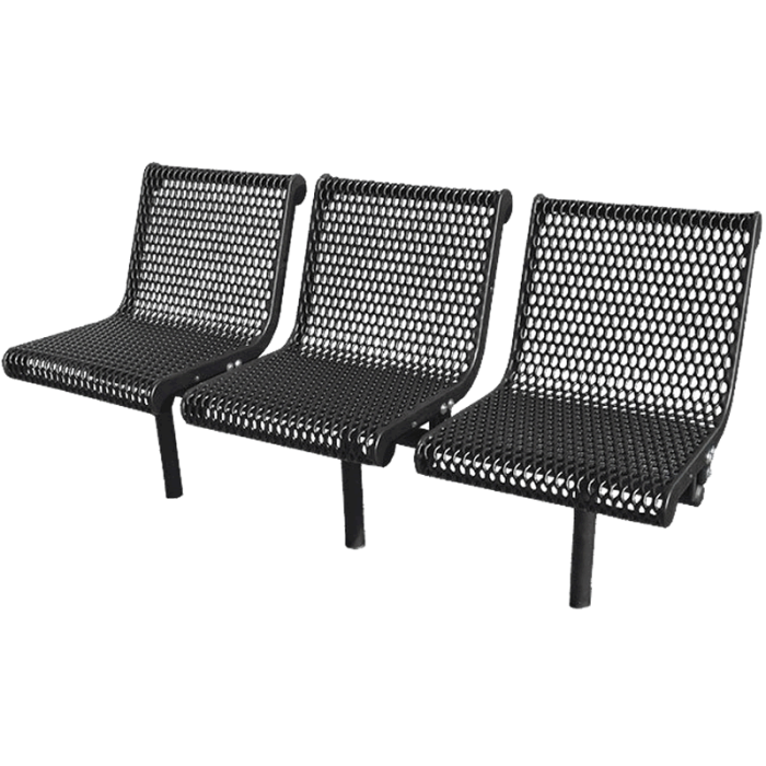 Grand Contour Series 3 Seat In-Line Bench with Back