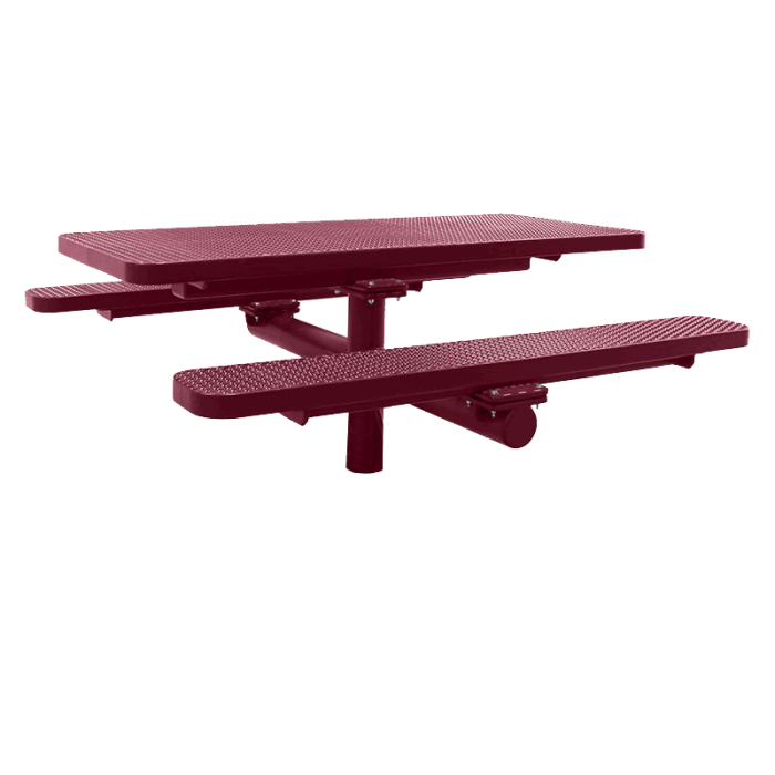 Champion Series Rectangle Picnic Table - Single Pedestal Direct Bury