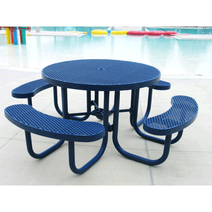 Champion Series Round Picnic Table - Free Standing - 4' Top