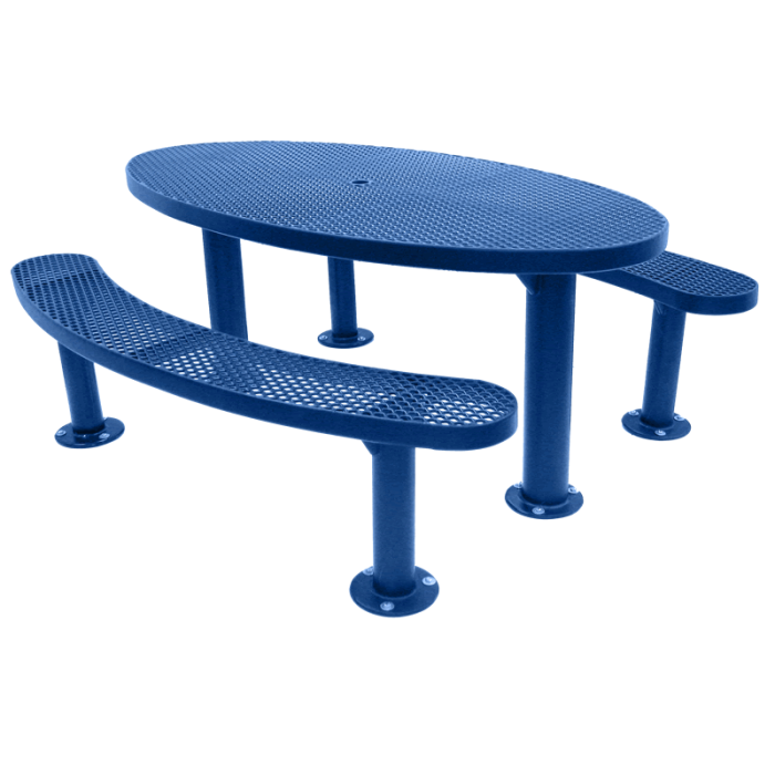 Champion Series Oval Picnic Table - Multi-Pedestal