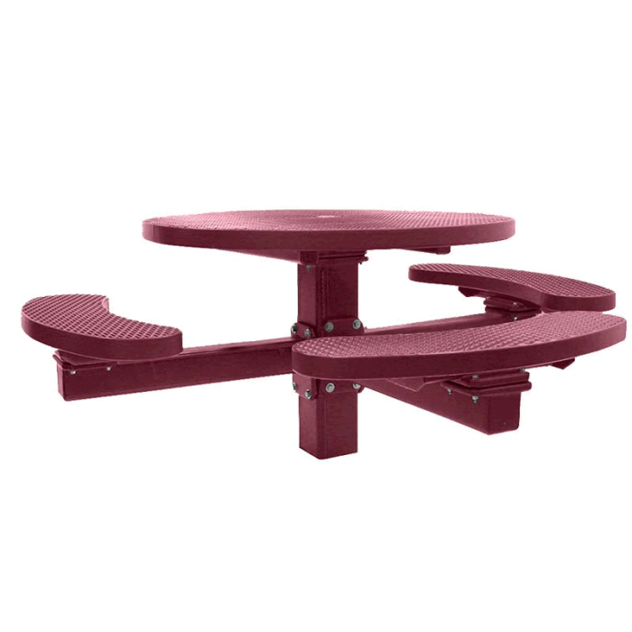 Champion Series Round Picnic Table with 3 Seats - Single Pedestal - 4' Top