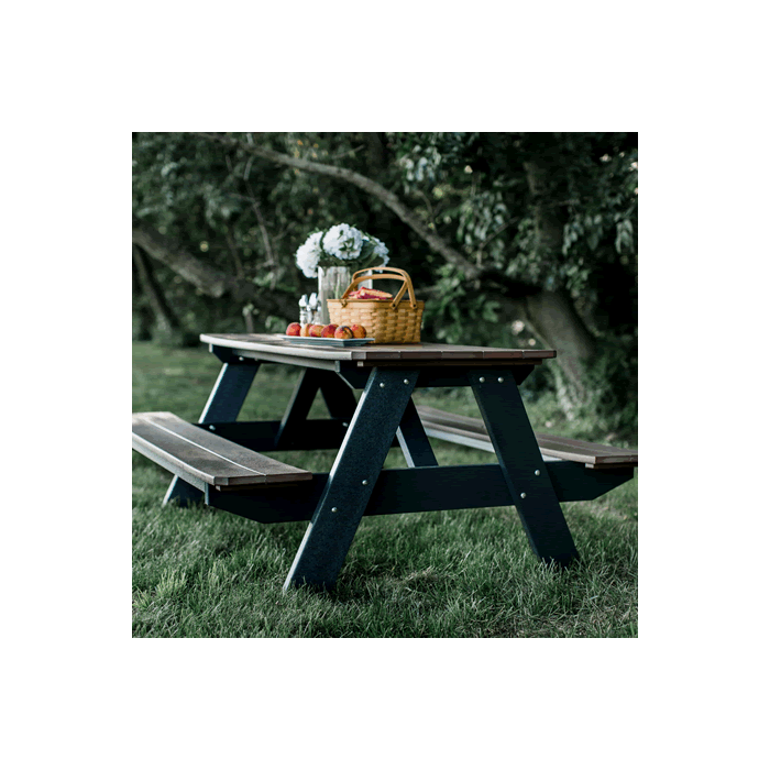 Heritage 72" Picnic Table with Attached Benches