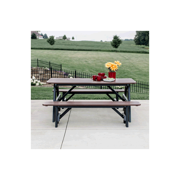 Heritage 72" Picnic Table with Detached Benches