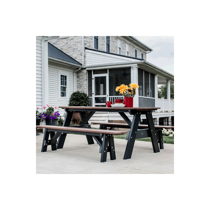 Heritage 72" Picnic Table with Detached Benches