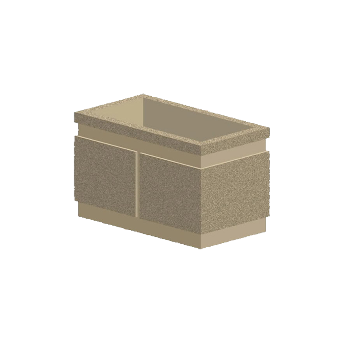 P Series Rectangular Concrete Planter with Decorative Groves