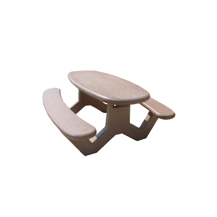Concrete Oval Top Table with Y-Leg Base