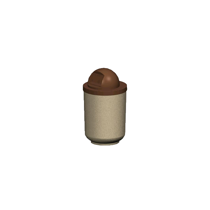 TCR Series Round Concrete Trash Receptacle with Plastic Dome Lid with Self-Closing Door