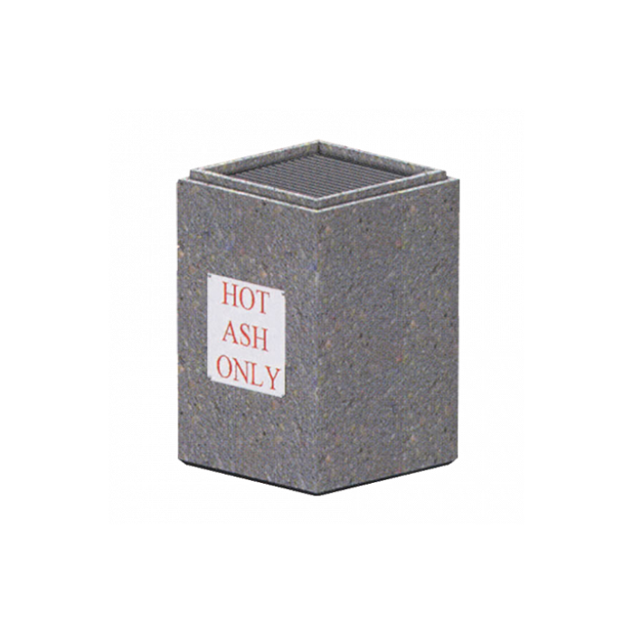 Square Concrete Hot Ash Receptacle