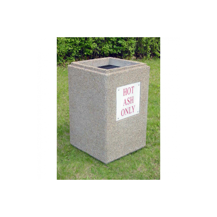 Square Concrete Hot Ash Receptacle