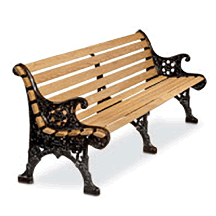 Renaissance Bench with Wood Slat Seat and Back