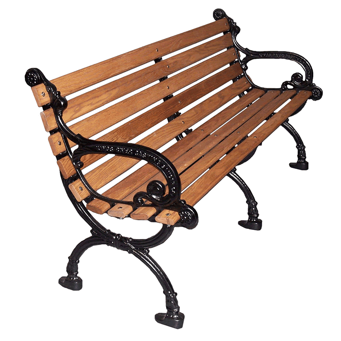 Victorian Bench with Wood Slat Seat and Back