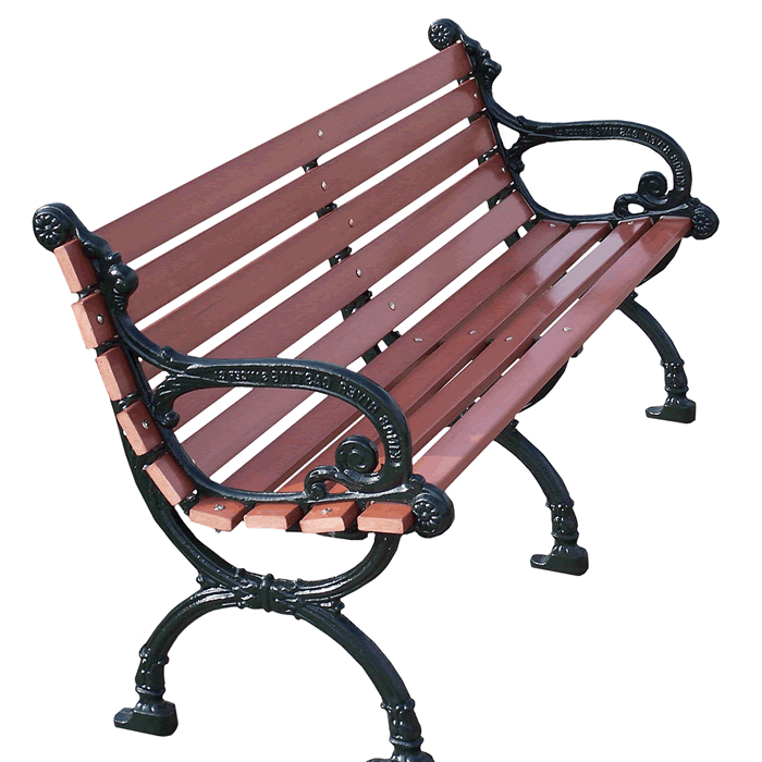 Victorian Bench with Recycled Plastic Slat Seat and Back
