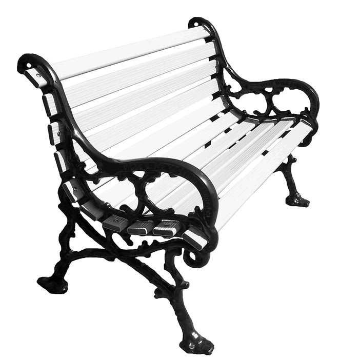 Woodland Bench with Aluminum Slat Seat and Back