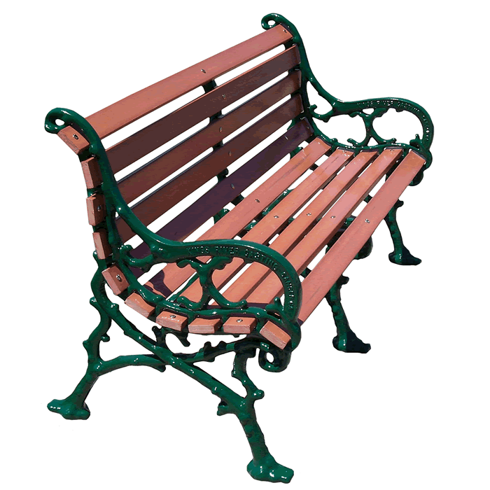Woodland Bench with Wood Slat Seat and Back