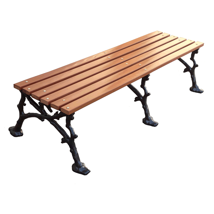 Woodland Backless Bench with Recycled Plastic Slat Seat
