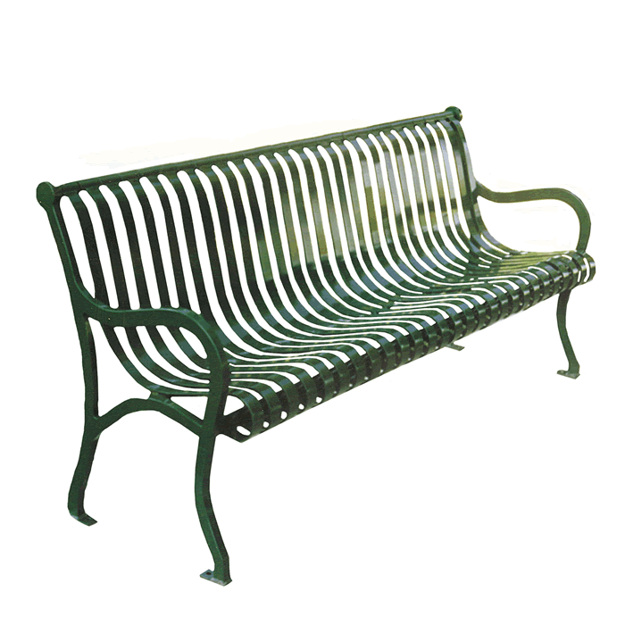 Iron Valley Bench with Strap Steel Seat and Back