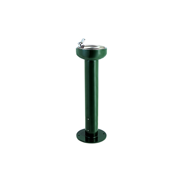 Economy Metal Pedestal Drinking Fountain w/ Push Button, Surface Mount