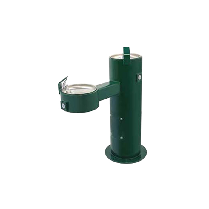 All Purpose Child Height Metal Pedestal Dual Bubbler Drinking Fountain with Standard Valve System