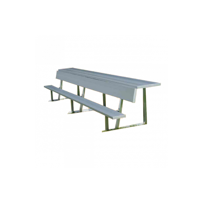 Portable Players Bench With Backrest, Shelf, and Aluminum Legs